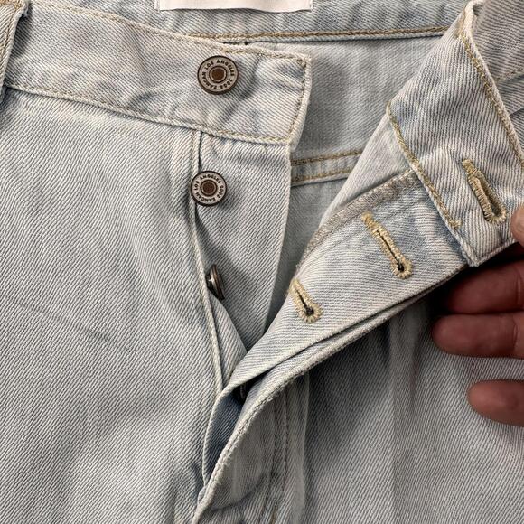 KanCan Jeans Women 36x34 Light Wash Distressed Button Fly Baggy Bell Bottom EUC - Picture 5 of 9